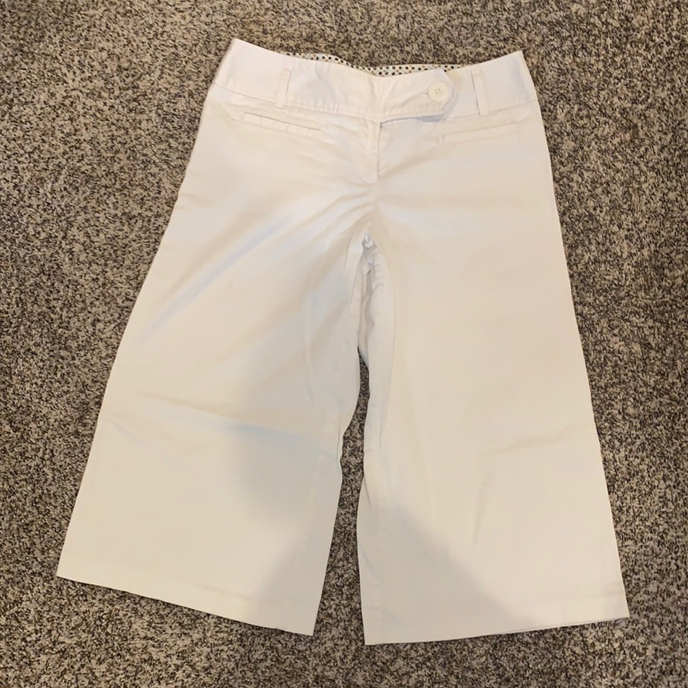 White Wide Leg Capri